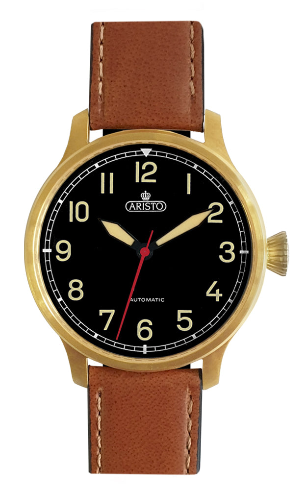 ARISTO Militäruhr AS 2072 Automatic 42 Gold PVD