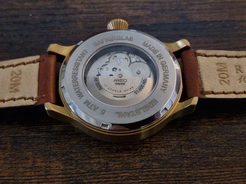 ARISTO Militäruhr AS 2072 Automatic 42 Gold PVD