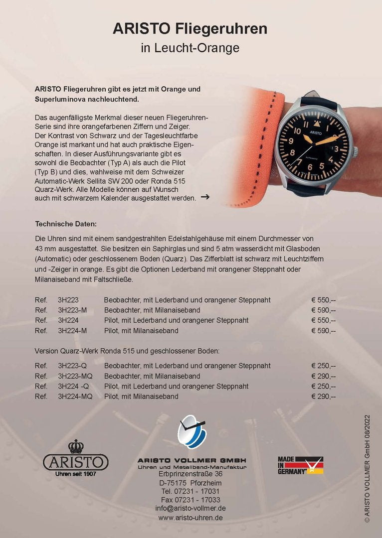 ARISTO Leuchtorange 43 Pilot Quarz 3H224-Q image 4