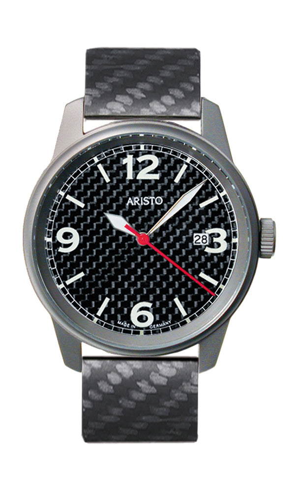 ARISTO Fliegeruhr Titan Carbon Quarzuhr 5H83Q