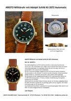 ARISTO Militäruhr AS 2072 Automatic 42 Gold PVD